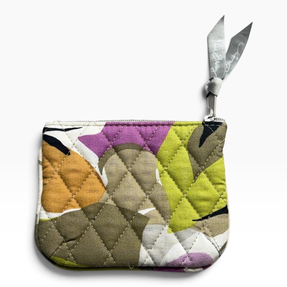 Vera Bradley Quilted Cotton Floral Coin Purse Zip Pouch Multi-Color 5x4